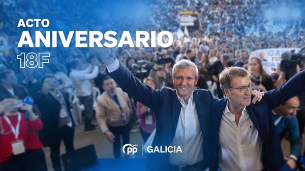 El PPdeG conmemora la victoria de Rueda en un acto con Feijóo, más de mil asistentes y nuevo lema: 'Galicia goberna'