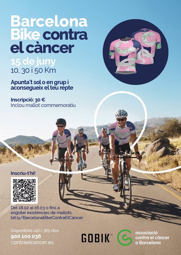 La primera 'Barcelona Bike contra el Cáncer' se celebrará el próximo 15 de junio