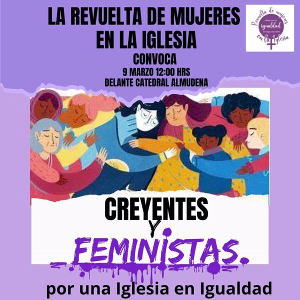 Mujeres de la Iglesia se concentrarán el próximo domingo ante las catedrales de España para reivindicar 