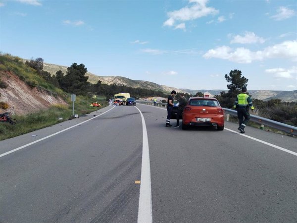Muere un motorista en Gargallo (Teruel) al chocar con un turismo cuyo conductor da positivo en cocaína