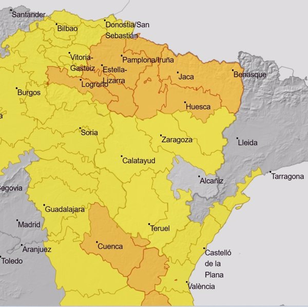 Aragón activa en fase de alerta el Plan Especial de Protección Civil ante el riesgo de lluvias y tormentas con granizo