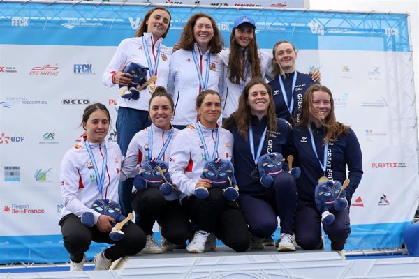 España suma una plata y un bronce en las pruebas de kayak por equipos del Europeo de Eslalon