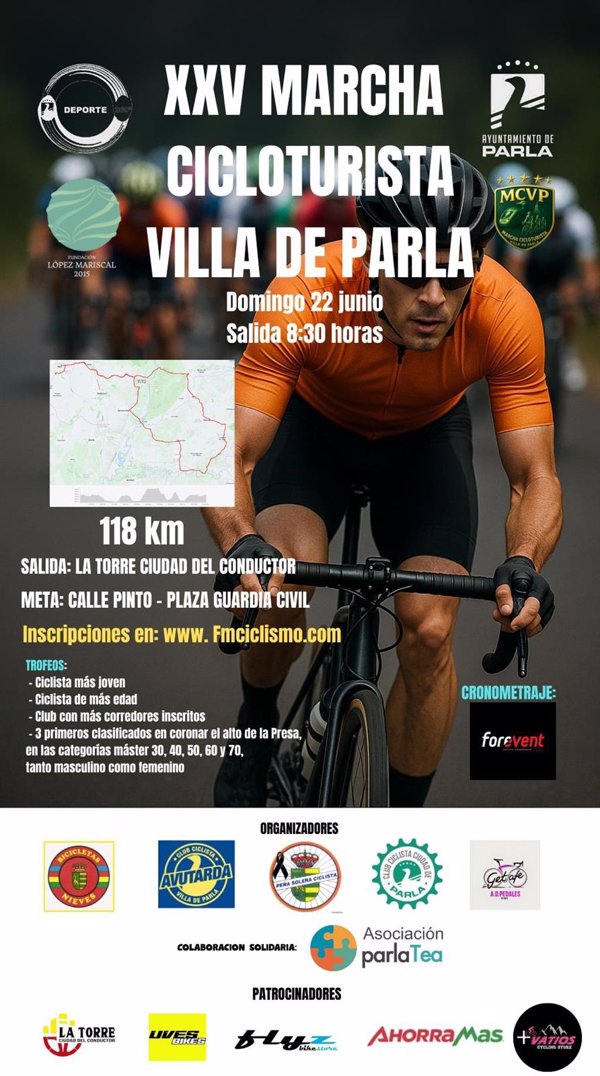 Parla acoge el 22 de junio su XXV Marcha Cicloturista