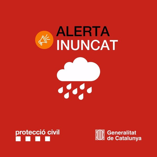 Activada la alerta del plan Inuncat por lluvias intensas en 6 comarcas de Cataluña esta tarde