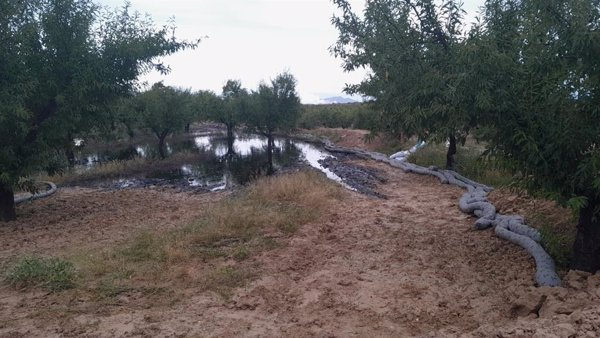 Continúan los trabajos para descontaminar el área afectada por la fuga de petróleo de un oleoducto en Murcia