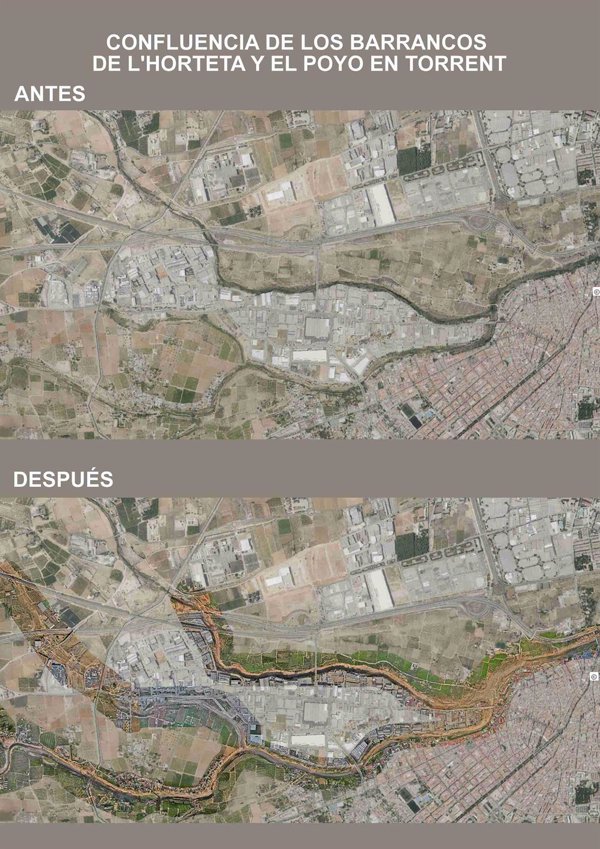 Torrent (Valencia) reconstruye con láseres y drones el antes y después de los barrancos más afectados por la dana