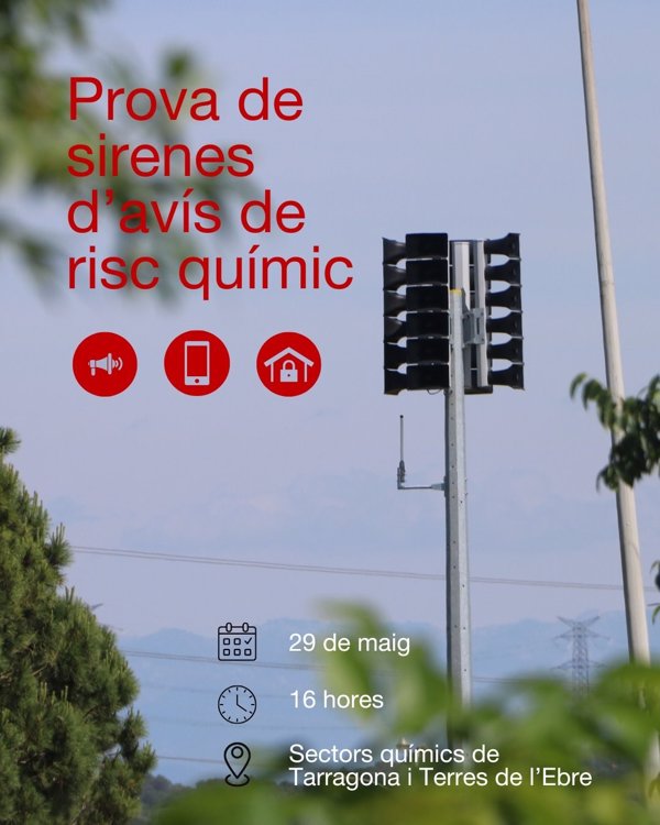 Protección Civil hará un simulacro de riesgo químico con alerta a móviles este jueves en Tarragona