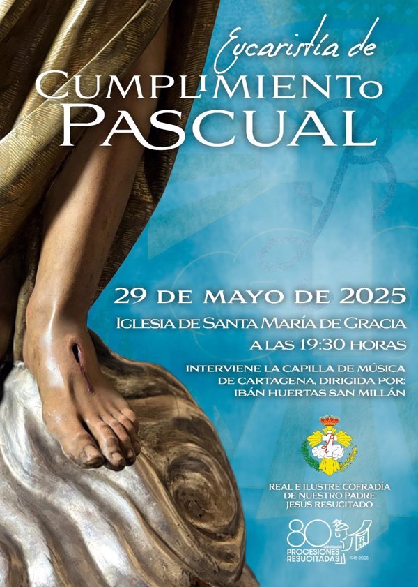 Cofradía del Resucitado de Cartagena(Murcia) culmina su 80 aniversario con una procesión extraordinaria y varios actos
