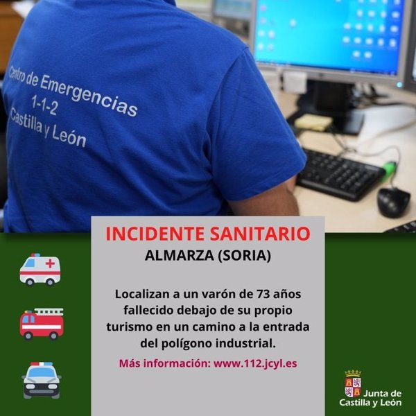 Localizan a un varón de 73 años fallecido debajo de su turismo en un camino en Almarza (Soria)