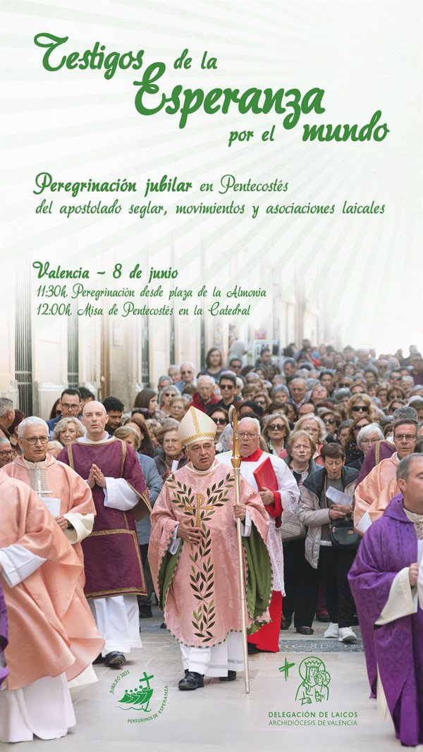 La Catedral de Valencia acoge este domingo la Eucaristía de Pentecostés tras la peregrinación jubilar desde l'Almoina