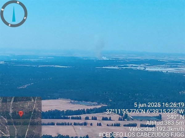 Declarado un nuevo incendio en Lucena (Huelva) en la misma zona donde se originó otro hace una semana