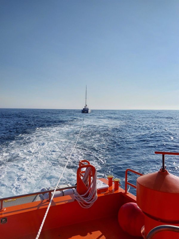 Remolcan a puerto a los tripulantes de un catamarán tras una interacción con orcas en aguas de Barbate (Cádiz)