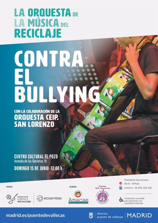 La orquesta 'La Música del Reciclaje' alza la voz contra el bullying en un concierto gratuito este domingo en Madrid