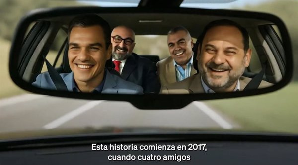 El PP publica un video hecho con IA que muestra a la 'banda del Peugeot' tras filtrarse una grabación de Cerdán