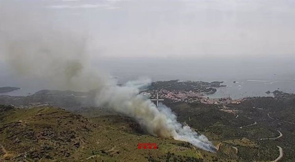 Un incendio forestal en Cadaqués (Girona) afecta a unas 11 hectáreas de una zona rodeada de viñedos