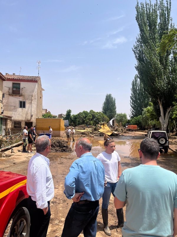 El presidente de la Diputación de Zaragoza visita varios de los municipios afectados por las tormentas