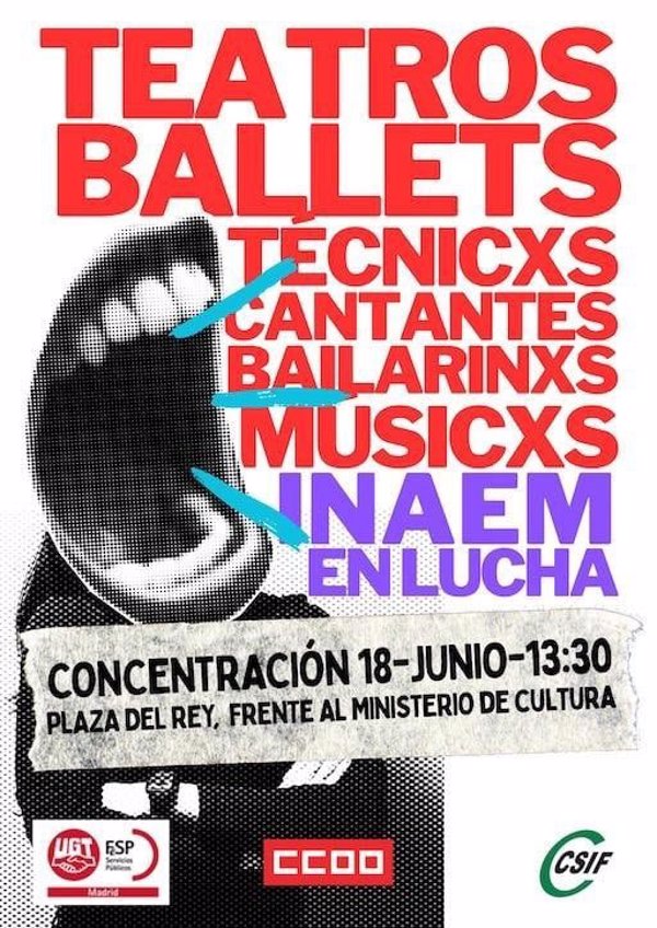 Trabajadores del INAEM se concentran mañana frente a Cultura ante la 