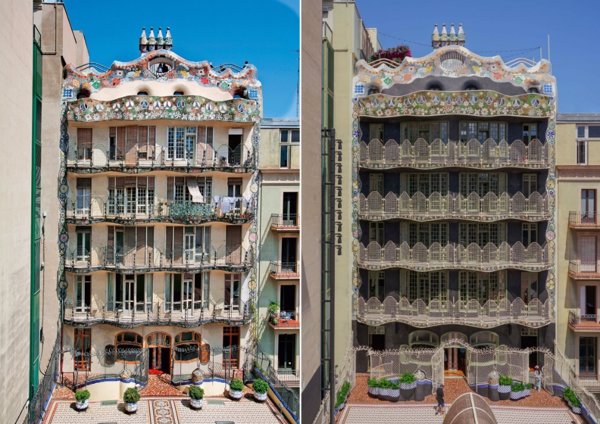 La Casa Batlló de Barcelona recupera el aspecto original de su fachada posterior