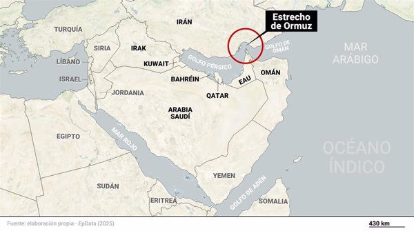 (Mapa) El estrecho de Ormuz, un paso comercial clave en riesgo de cierre tras los ataques de EEUU contra Irán