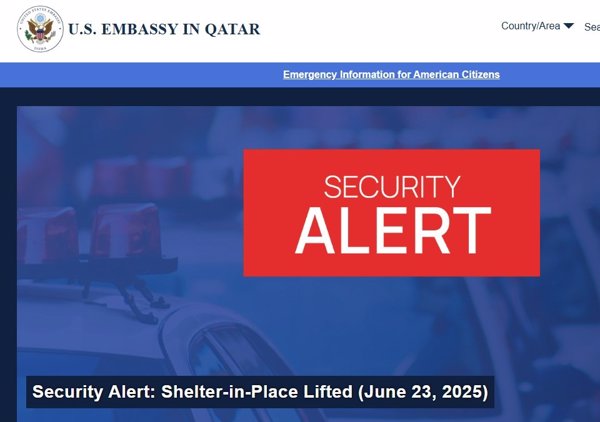La Embajada de EEUU en Qatar levanta la recomendación de refugiarse