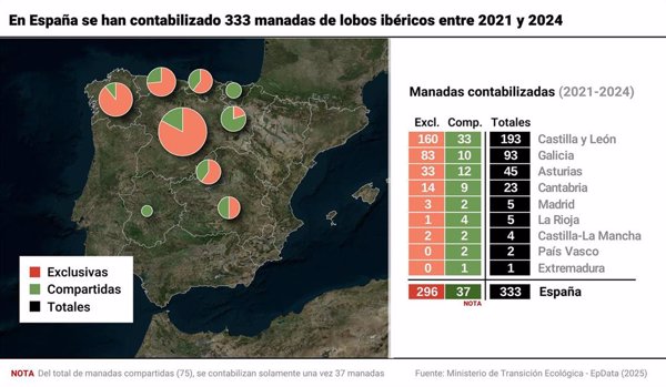 El censo del lobo cifra en 333 las manadas en España, 12% más que en 2014, pero sin alcanzar las 500 para su viabilidad
