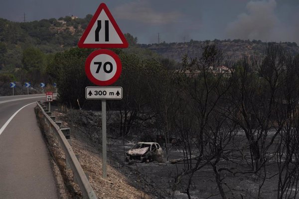 Explotan proyectiles enterrados de la Guerra Civil a causa del incendio de Paüls (Tarragona)