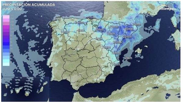 Las tormentas afectarán estos días al Mediterráneo y pueden llegar el fin de semana al noroeste con una nueva dana