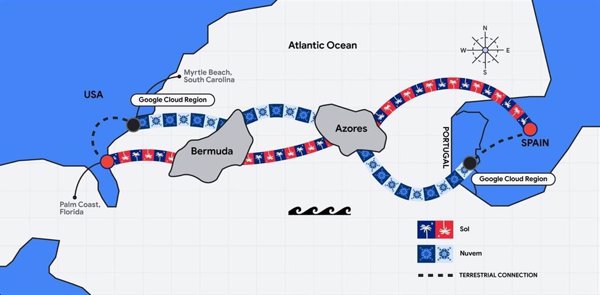 Google Cloud anuncia su segundo cable submarino entre España y EEUU para aumentar la capacidad y fiabilidad de la red