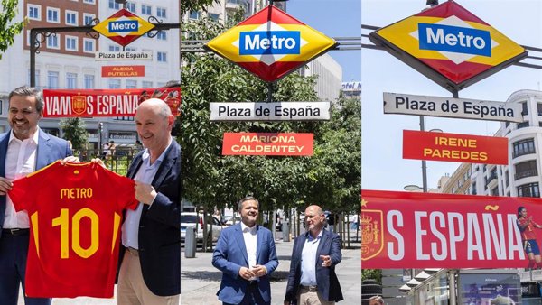 Metro añade los nombres de las capitanas a la estación de Plaza España como apoyo a la selección en la Eurocopa