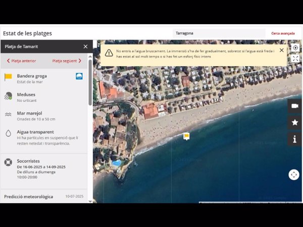 Muere ahogado un hombre de 82 años en la playa de Tamarit (Tarragona)