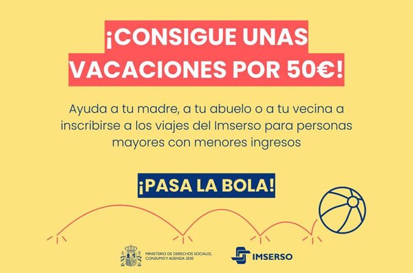 El Gobierno lanza una campaña para animar a los jóvenes a ayudar a los mayores a apuntarse al Imserso