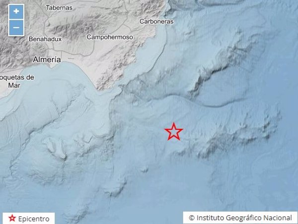 Registrado un terremoto de 5,5 frente a la costa de Almería
