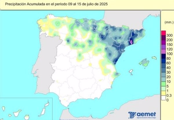Las lluvias acumuladas en este año hidrológico se elevan a 638 l/m2 y se mantienen un 13% por encima de lo habitual