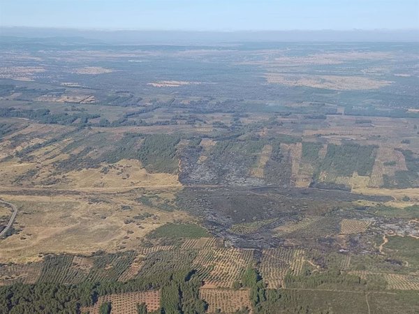 Desactivada la Situación Operativa 1 del Infocaex en el fuego de Valdecaballeros (Badajoz) por evolución favorable