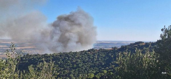 Desalojadas 60 viviendas de Santa Ana de la Albaida (Córdoba) y 200 personas del club por el incendio