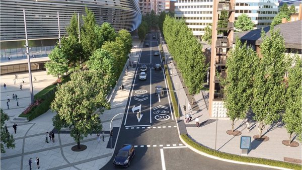 Aprobada la adaptación del proyecto de urbanizar el entorno del Bernabéu con 300 árboles y más espacio peatonal