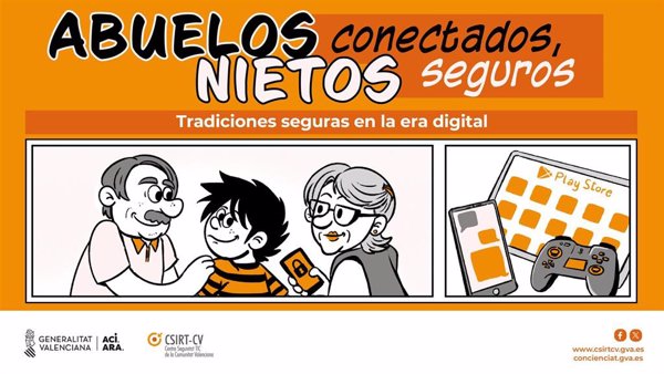 La Generalitat lanza una campaña para concienciar de los riesgos de los menores en Internet dirigida a abuelos y nietos