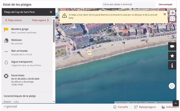 Un hombre de 54 años muere ahogado en la playa del Cap de Sant Pere de Cambrils (Tarragona)