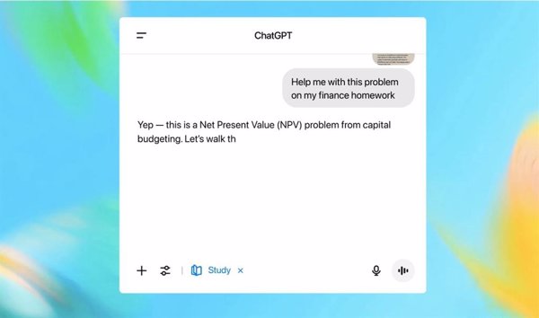 EL nuevo modo estudio de ChatGPT ayuda a los usuarios a aprender paso a paso de forma interactiva