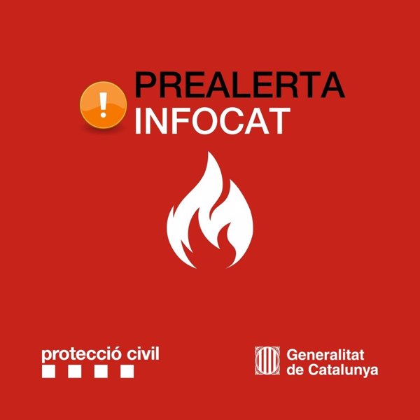 Activada la prealerta del Infocat por peligro de incendio en cinco comarcas de Tarragona y Lleida