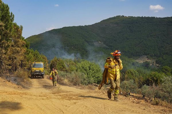 Controlado el incendio en Las Hurdes (Cáceres) tras la intervención nocturna de los bomberos