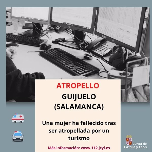 Fallece una mujer tras ser atropellada en la vía de servicio paralela a la A-66 en Guijuelo (Salamanca)