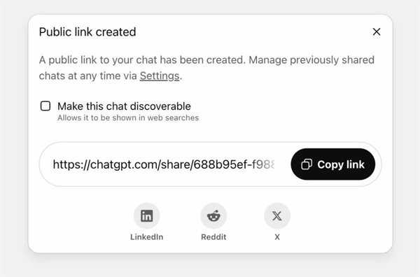 OpenAI retira una función de ChatGPT que hacía visibles las conversaciones de los usuarios en buscadores