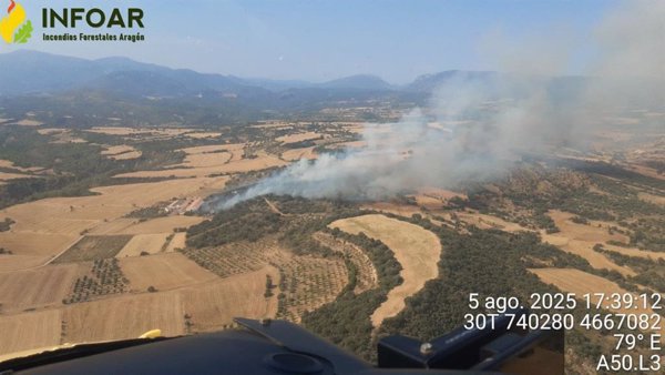 Controlado el incendio declarado en un encinar entre Abiego y Bierge (Huesca)