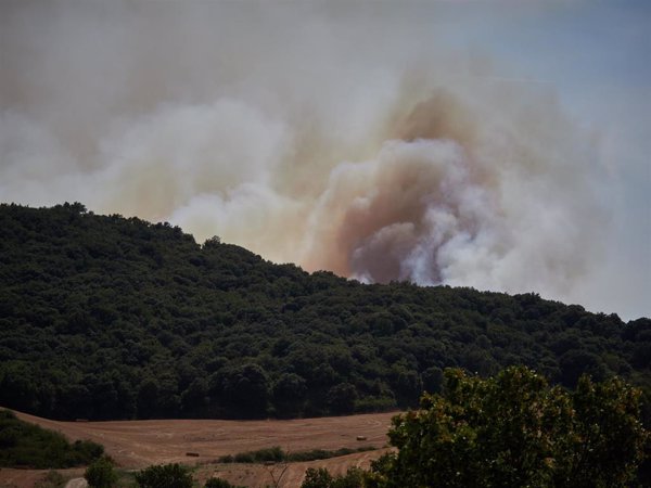 El incendio de Muruzábal, Obanos y Enériz (Navarra) tuvo su origen en una empacadora y ha afectado a 338 hectáreas