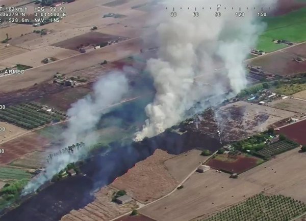 Declarado un incendio en el torrente de Sant Miquel, en sa Pobla (Mallorca)
