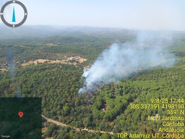 Declarado un incendio forestal en el paraje El Bañuelo en el que actúan siete medios aéreos