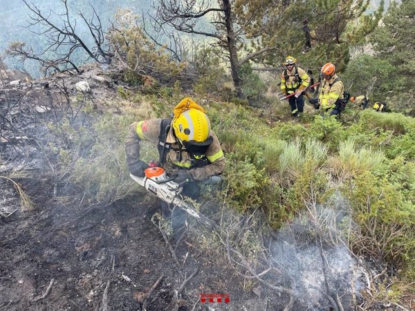(AMP) El incendio forestal en Alins (Lleida), estabilizado tras afectar a unos 8.000 metros cuadrados