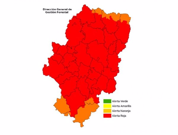 Casi todo Aragón sigue en alerta roja por peligro de incendios forestales
