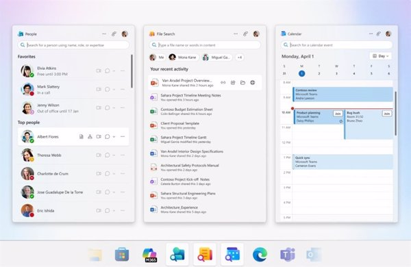 Microsoft 365 Companions incorpora apps ligeras de ofimática en la barra de tareas de Windows 11